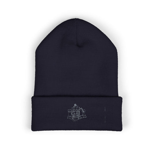 Embroidered Maple Leaf Cuffed Beanie — Cozy Winter Knit Hat