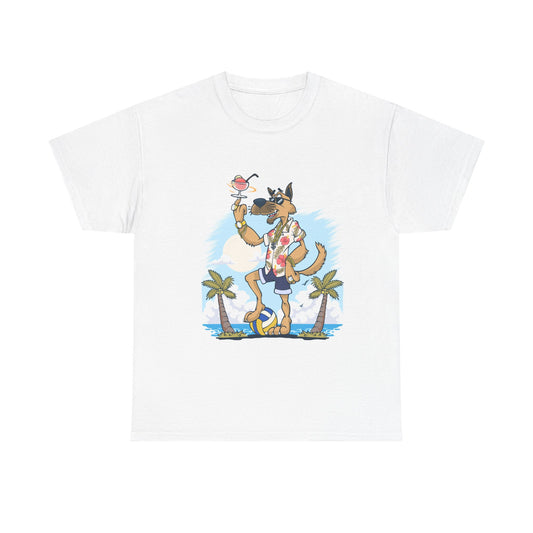 T-Shirt with Playful Dog Design - Unisex Summer Casual Tee